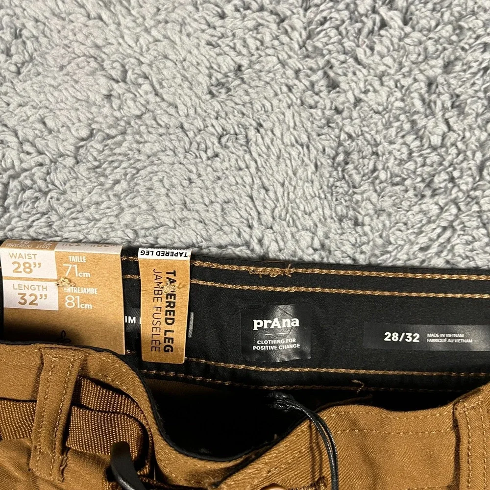 Prana Stretch Zion Slim Pant II Mens 28x32 Belted Roll Up Gorpcore Hiking Hybrid